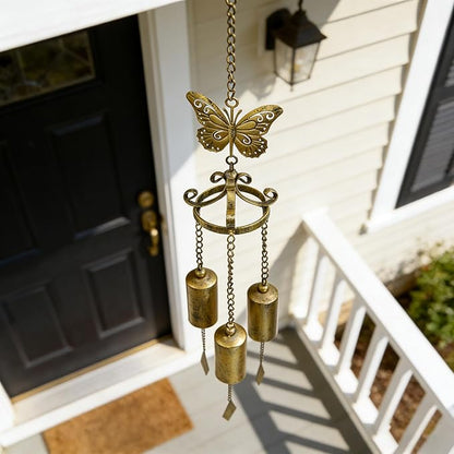 Outdoor Wind Chimes, Butterfly Wind Chimes, cast Iron Craft. for Terrace Garden Decoration, Home Gifts.