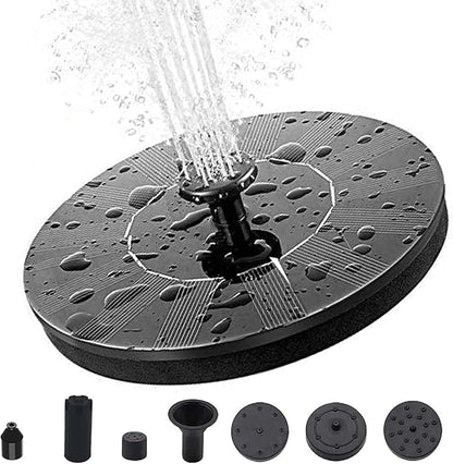Solar Bird Bath Fountain Pump,Solar Fountain Pump with 7 Removable Nozzles and 4 Anti-Collision Bars,Solar Floating Fountain Pump for Bird Bath,Pond,Garden,Backyard Decoration,Outdoor ,Aquarium