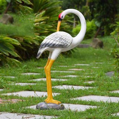 Garden Statue Animal Sculpture Outdoor Decor Gift Outdoor Statues Outdoor Garden Simulation Animal Sculpture Figurine Crane Statue Garden Courtyard Animal Decoration(33 * 12 * 65cm)
