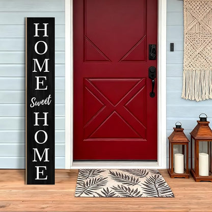 Home Sweet Home Porch Sign 47.2H Wooden Welcome Sign Vertical Hanging Signs For Standing Front Porch Standing Farmhouse Porch Signs Outdoor Tall Sign Decorations Outdoor Welcome Signs for Porch- balck