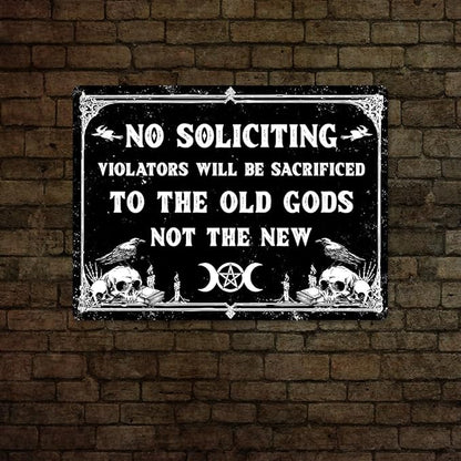 Witchy Bathroom Metal Sign - Dark Humor No Soliciting Signs, Spooky Home Decor Aesthetic Aluminum Rust Free 9" X 11", Pre-Drilled Holes, Weather Resistant