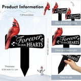 Hicarer Cardinals Grave Markers Cardinals Memorial Gift Metal Sympathy Stakes for Cemetery Memorial, Garden Yard, 11.8 x 7.87 Inch(Forever in Our Hearts)