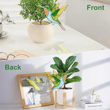 Stained Glass Hummingbird Gifts for Women, Hanging Plant Planter Flower Huggers Balcony Decoration, Mothers Day Birthday Gifts for Mom Grandma from Daughter Son, Bird Lover Plant Pots Accessories