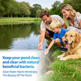 Pond Water Cleaner, 12 Packets Natural Pond Clarifier Treatment for Improving Water Clarity, Eliminate Odor, Cleaner and Clear for Outdoor Ponds & Lakes, Safe for Fish, Pets, Livestock and Swimming