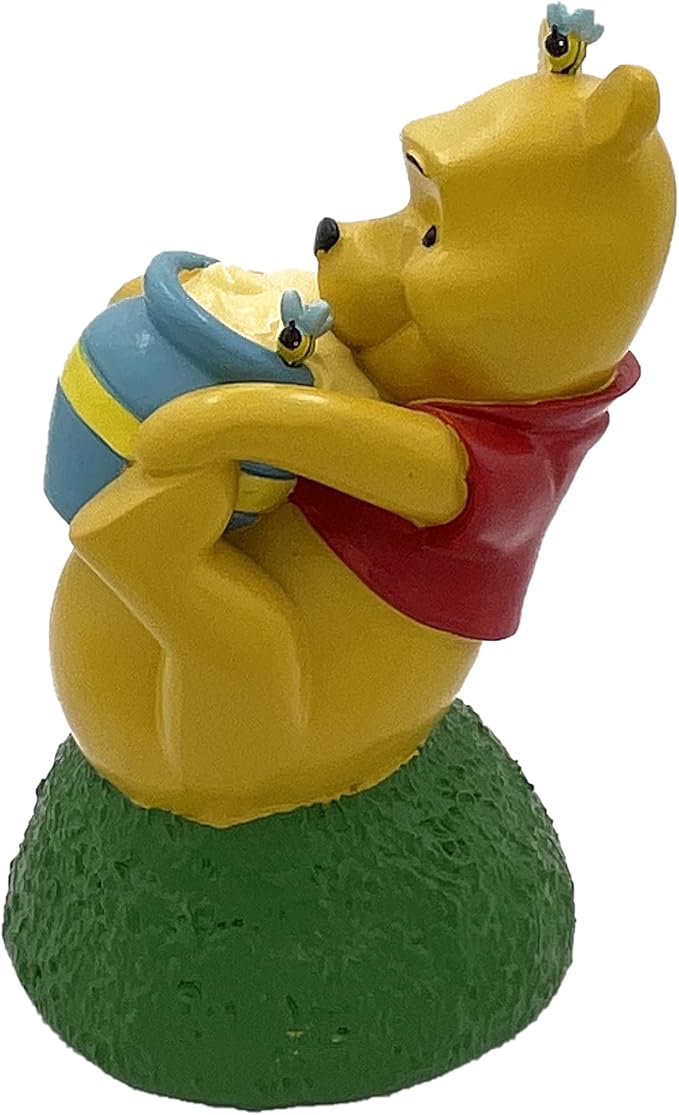 Disney Winnie The Pooh Rolling Honey Pot Everyday Outdoor Garden Statue, 7 inches Tall, Officially Licensed Disney Product