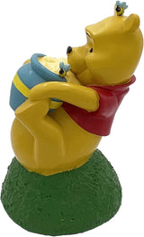 Disney Winnie The Pooh Rolling Honey Pot Everyday Outdoor Garden Statue, 7 inches Tall, Officially Licensed Disney Product