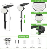 Lepro Solar Decorative Spot Lights 4 Pack, Cool White Modern Accent Lights for Garden & Landscape, IP65 Waterproof Adjustable Spotlight for Architecture, Pathways, Contemporary Decor