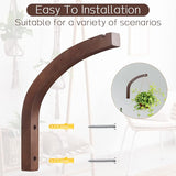 Juexica 4 Pcs Plant Hanger Wooden, 8 Inch Hanging Plant Hooks for Indoors and Outdoor, Wall Mounted Hanging Hook Brackets for Planters Lanterns Wind Chimes and Bird Feeders Patio Decor(Coffee Color)