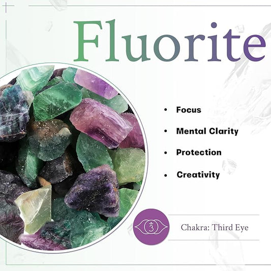 mookaitedecor Fluorite Stones Rough Crystals Wind Chimes for Home Garden Decoration 17-21 Inches