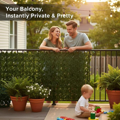 Faux Ivy Privacy Fence Screen 8PCS 20 x 20 Inch Artificial Faux Ivy Hedge Expandable Faux Privacy Fence Decoration for Wall Screen, Outdoor Garden, Wedding Decor,No Cable Tie (80x40 inches)
