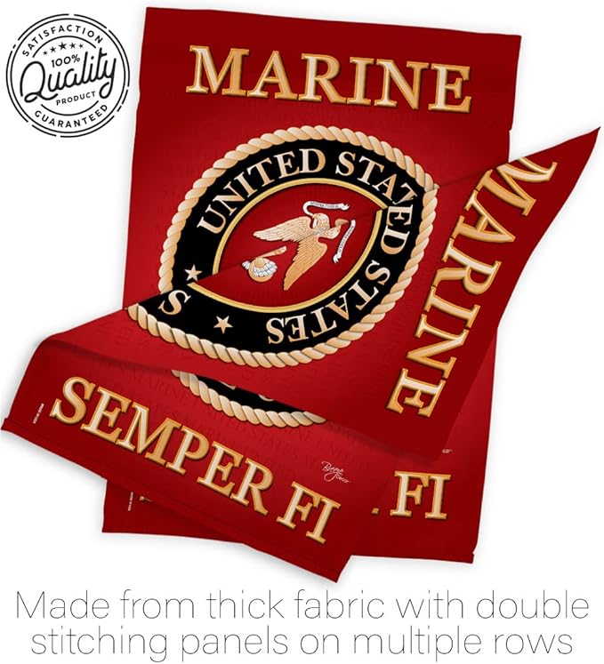 Marine Corps House Flag - Pack Armed Forces USMC Semper Fi United State American Military Veteran Retire Official Support Our Troops - Banner Small Garden Yard Gift Double-Sided 28 X 40