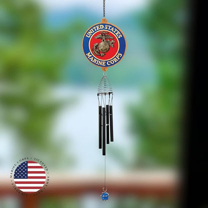 Red Carpet Studios Windchimes Officially Licensed Patriot Military Wind Chime, 23" Long, United States Marines