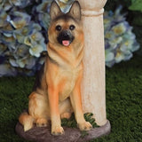 Bits and Pieces - Solar Dog Lantern-Solar Powered Garden Lantern - Resin Dog Sculpture with LED Light (Shepherd) - 13.5"