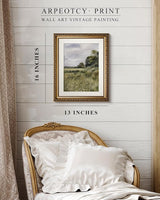 ARPEOTCY Vintage Gold Framed Wall Art, 13x16 inch Farmhouse Meadow Landscape Country Paintings Home Decor, Moody Rustic Victorian Wall Decor for Living Room, Canvas Prints Antique Pictures Frame