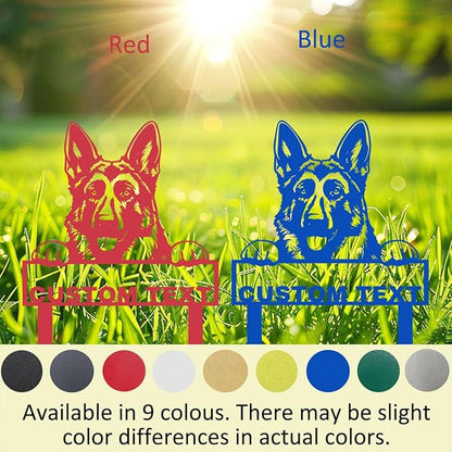 Personalized German Shepherd Garden Sign Yard Decorations | Customized Custom Dog House Decor Garden Name Sign Yard Stake Metal Lawn Art, Address Plaque Outdoor Gardening Gift for Dog Lover