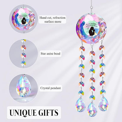 Suncatcher Crystal Memorial Gifts Decor for Loss Mom Daughter Grandma - Every Sparkle’s a Hug from Above, Prism Beads Sympathy Gift for Loss of Mother, Memorial Gifts for Loss of Mom