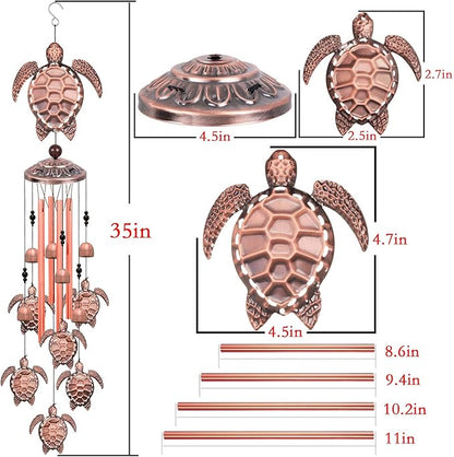 Solawindchime Outdoor Sea Turtle Wind Chimes, Turtle Memorial Wind Chimes, Gift Wind Chime, Sea Turtle Wind Bell, Gifts for Women, for Home, Garden, Indoor, Outdoor Decoration, Garden Wind Chime