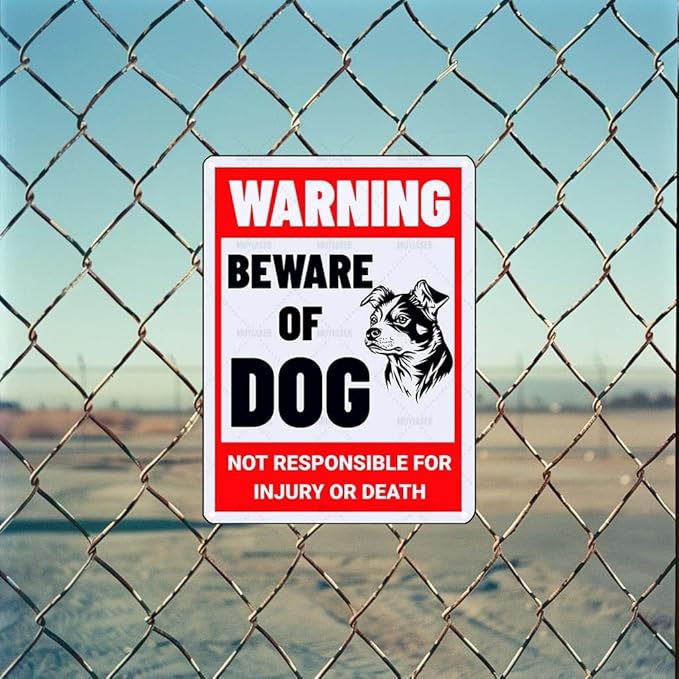 Beware of Dog Sign Jack Russell Metal Sign Warning Beware of Dog Signs for Fence Outdoor Farm Garden Gate Home Yard Decor 12x16 Inch