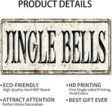 Madcolitote Personalized Jingle Bells Street Sign Vintage Jingle Bells Wood Signs Wall Art Rustic Wall Decorations for Living Room Home Decor for Home Man Cave Gate Garden Bars Cafes 6x12in