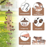 Farm Animal Wind Chimes Gifts for Women Men, Farmhouse Decor for Outside Garden Patio, 35 Inch Vintage Metal Cow Pig Chicken Sheep Goat Wind Chimes