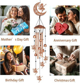 INFUNLY Fairies Wind Chimes for Outside 5.5"×5.4" Metal Windchime with Moon Pattern Aluminum Tube Wind Chime with Bells Fairies Windchime Tubes Memorial Wind Bell for Garden Decor Housewarming Gifts