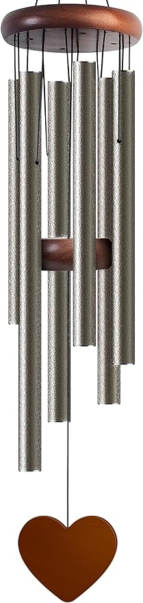 Wind Chimes for Outside, Special Copper Color Wind Chimes, 32" Large Aluminium WindChimes for Outdoor, Garden, Zen, Yard, Patio Decoration, Gift for Mom Women Loved one Neighbors(Heart Shape)