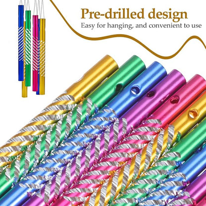 Cabilock 50pcs Aluminum Wind Chime Tubes Hollow Metal Tubes for DIY Wind Chime Accessories Garden Outdoor Crafts