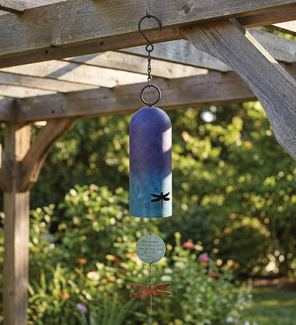 Regal Art & Gift Wind Bell for Outdoor and Garden Use | Decorative Hanging Bell with Soothing Chime Tones for Porch, Patio, Balcony, or Yard Décor | Steel Construction | Dragonfly |28 Inch
