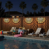 6 Pack Solar Fence Lights Outdoor Wall Lights Plastic Solar Powered Deck Step Stair Lights Mandala Theme Waterproof Fence Solar Light for Garden Post Patio Yard Decor, Gardening Gifts for Women Mom