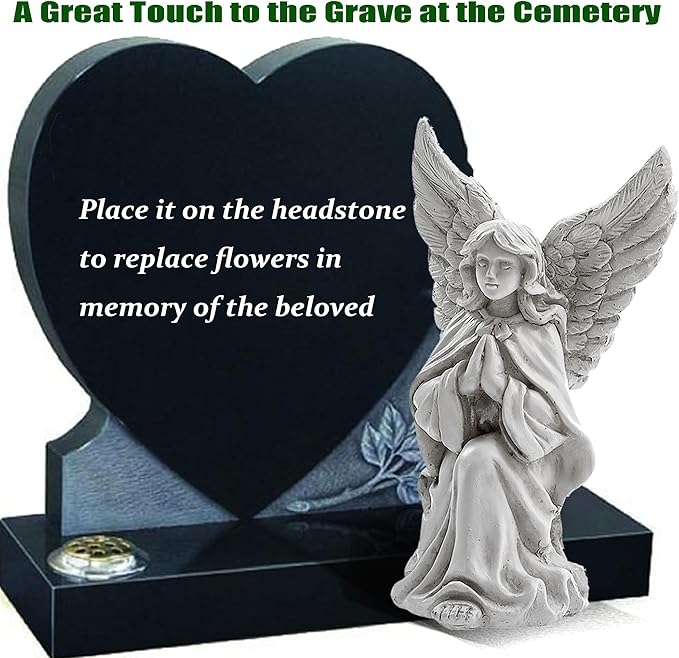 Angel Statues for Garden, 11" Angel Garden Statues Outdoor, Garden Angels Outdoor/Outside Statue, Praying Angel Grave Decorations