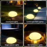 Solar Powered Outdoor Lights - Waterproof Garden Path Lighting, Pebble Shape Landscape Lights for Yard, Lawn, Patio, Walkway, Warm Light(1 pc)