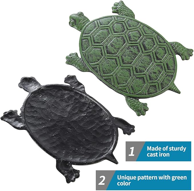 MDLUU Cast Iron Stepping Stone, Turtle Stepping Stone, Decorative Tortoise Flagstone for Lawn, Yard, Garden Walkway