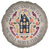 Magnolia Garden 10-Inch Joshua 24:15 Scripture Stepping Stone – As for Me and My House Decorative Resin Garden Tile – Religious Folk Art Outdoor Accent