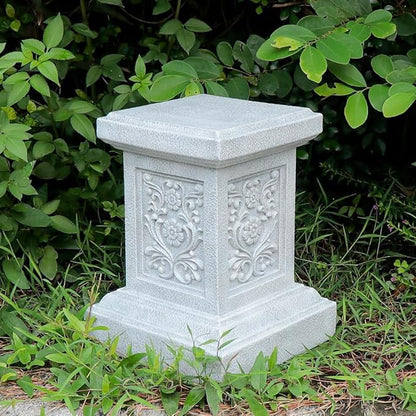 Classic Statuary Stand Outdoor Pedestal Sculpture Decor Plinth Base Riser, Garden or Home Resin Statuary Pedestal, 12.6" Tall, 7.3 Pounds