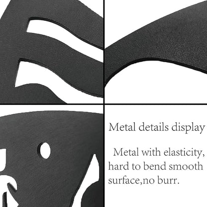 CREATCABIN Metal Bird Wall Decor Birds on The Branch Art Iron Wall Signs Hanging Metal Ornament Sculpture Leaves for Balcony Garden Home Living Room Decoration Outdoor Indoor Gifts Black 11.8x7.8Inch