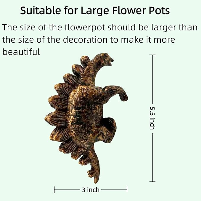 Mini Resin Dinosaurs, Dinosaur Garden Statues, Flower Pot Plant Decoration, Fairy Garden Accessories, for Family or Friends,This is a Unique (Sword Dragon)