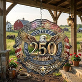 Patriotic Eagle USA 250th Anniversary Wind Spinner, 1776-2026 Metal Outdoor Decor, Liberty Bell & Betsy Ross Design, Independence Day Gift, 8-inch Spinner 3