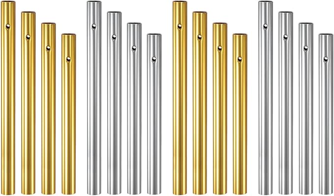 M METERXITY 16-Pack Wind Chime Tubes, 8 Sizes Aluminum Metal Wind Bell Empty Tubes for Outside/Adults Arts and Crafts/DIY [2 Colors]