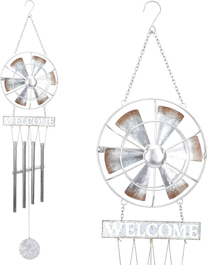 MUMTOP Wind Chimes for Outside, Metal Wind Chimes Outdoor with Wind Spinner and Welcome Sign for Home, Garden and Patio Decor