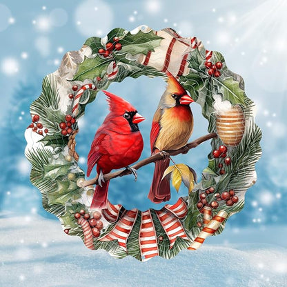 Christmas Wind Spinner Outdoor Garden Decor Hanging Ornament Worth Gift for Holiday Decoration Yard Patio Farm-Birds
