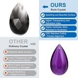 PATIKIL Teardrop Crystal Chandelier Pendants Beads, 6 Pack 160mm Length 38mm Chandelier Prisms Parts Ornaments Hanging Beads for DIY Arts Crafts Decoration, Light Black