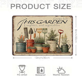 Garden Signs for Outside This Garden Grows Love, Laughter, and Vegetables, Funny Metal Signs for Home Garden Patio Yard, Retro Gardening Gifts for Women, Wall Decor 12" x 8"