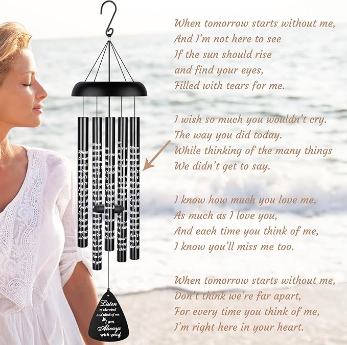 Sympathy Gift Wind Chimes for Outside - 32'' Memorial Wind Chimes for Loss of Loved One Prime, Bereavement Gift in Memory of Loved One, Memorial Gifts for Loss of Mother Father Condolence Rememberance