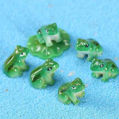 Exasinine 30 Pcs Resin Mini Frogs Green Frog Miniature Figurines Animals Model Fairy Garden Miniature Moss Landscape DIY Terrarium Crafts Ornament Accessories for Home Décor(A)