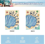 AVOIN colorlife Summer Coastal Beach Shell Garden Flag 12x18 Inch Double Sided, Welcome Seasonal Nautical Burlap Yard Outdoor Decoration