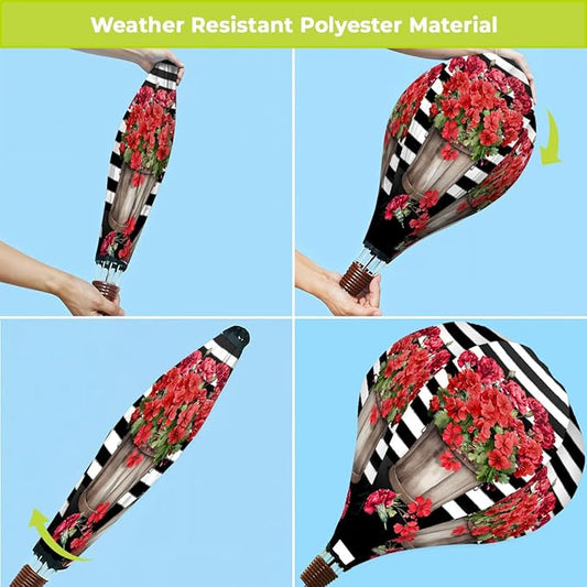 Briarwood Lane Striped Geraniums Hot Air Balloon Spinner