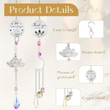Briwooody 6 Pcs Thank You Gifts for Women Crystal Suncatcher Thank You with Engraved Message Hanging Sun Catcher Ornament for Windows Friend Family Teacher Coworkers Appreciation Gratitude Gift