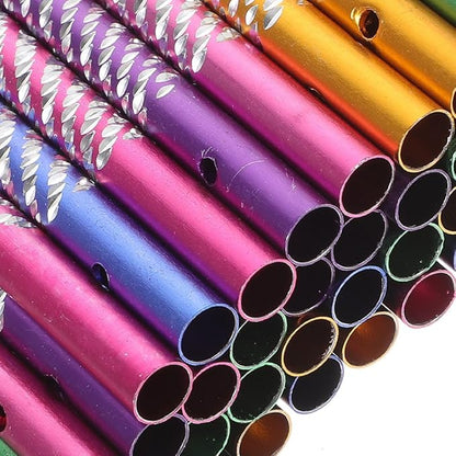 NUOBESTY 100pcs Wind Chime Tubes, Wind Chime Parts DIY Aluminum Hollow Tubes Replacement Windchime Kit Craft Supplies for Handicraft Enthusiasts for Patio, Garden, Outdoor, Home Hanging Decor