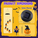 GlikCeil Halloween Solar Wind Chimes 27.5Inch Halloween Decorations Outside Waterproof Hanging LED for Yard, Porch, Patio, Party, Color Changing Eyeballs Ghost Lights (Pumpkin)