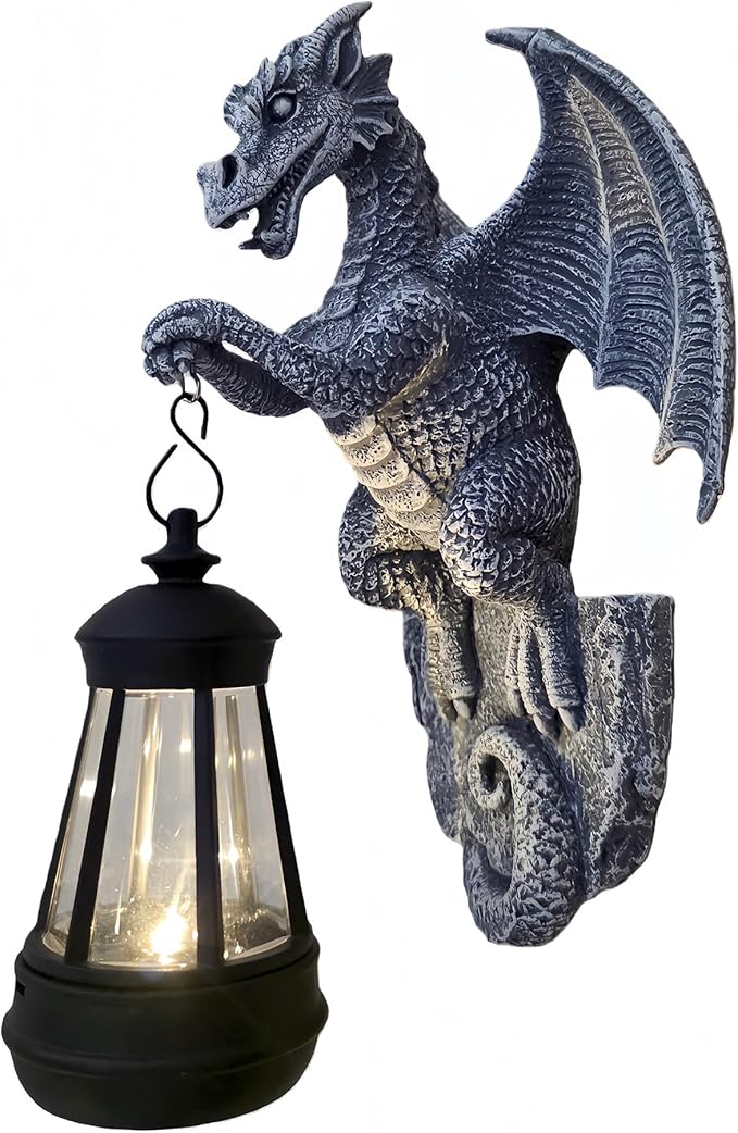 Dragon Tree Hugger Solar Lantern Garden Statue Dragon Lamp Decor Figure Outside Outdoor Yard for Women Mom Grandma